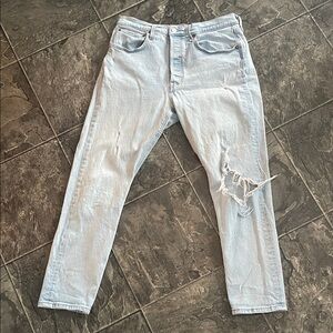 LEVI’S 501 PREMIUM Vintage Distressed Skinny Button-fly Jeans CapitalE on Tag